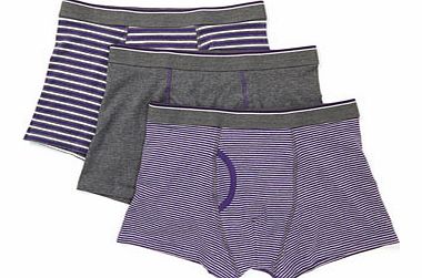 Bhs 3 Pack Purple Stripe Trunks, Purple BR60T08DPUR