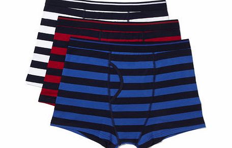 Bhs 3 Pack Rugby Stripe Trunks, Blue BR60T13GNVY