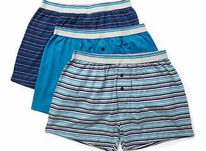 3 Pack Stripe Boxers, Green BR60J01EGRN