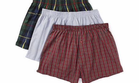 Bhs 3 Pack Tartan Woven Boxers, Red BR60W10GRED