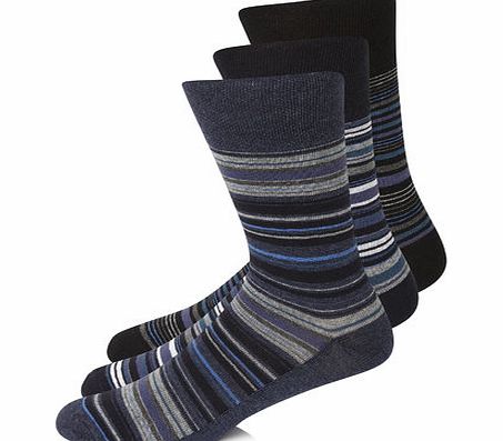 Bhs 3pk Gentle Grip Socks, Blue BR61G05FBLU
