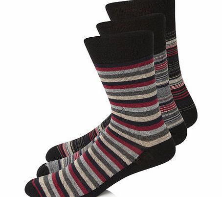 Bhs 3pk Gentle Grip Socks, Red BR61G05FRED