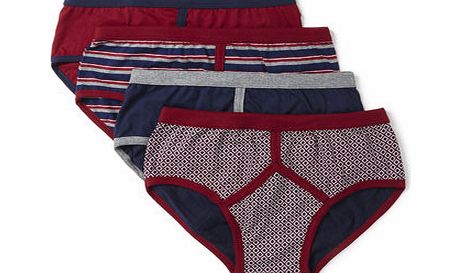 Bhs 4 Pack Burgundy Design Brief, Red BR60B02FBUR