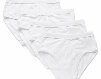 Bhs 4 Pack Plain White Briefs, White BR60B02XWHT
