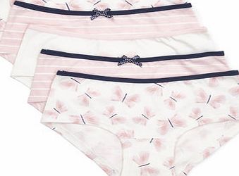 Bhs 5 Pack Girls Butterfly Shorties, multi pink