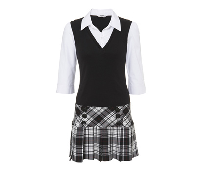 bhs 6 button check 3 in 1 dress