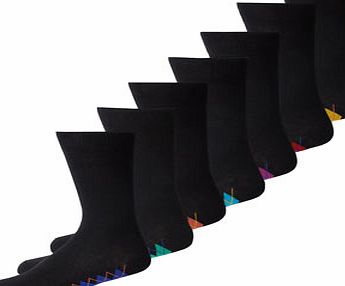 Bhs 7 Pack Argyle Footbed Socks, Black BR61F13DBLK