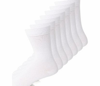 Bhs 7pk White Fresher Feet Socks, White BR61F05FWHT