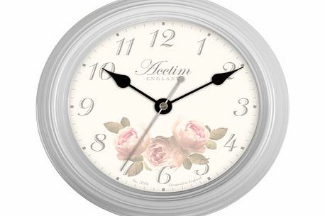 Bhs Acctim grey vintage floral design wall clock,