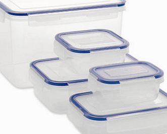 Bhs Addis Clip and Close 5 piece set, clear 9579642346