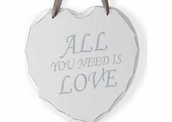 Bhs All you need is love White hanging heart, love