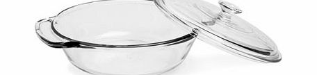Bhs Anchor Hocking 2 Litre Casserole Dish, clear