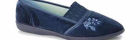 Bhs Aqua Flower Embellished Elastic Slipper, aqua