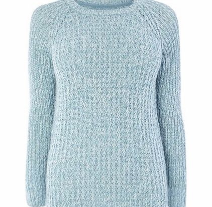 Bhs Aqua Mixed Stitch Jumper, aqua 586210927