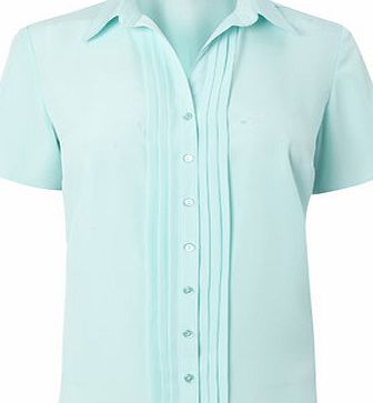 Bhs Aqua Pleat Front Shirt, Aqua 18940405257