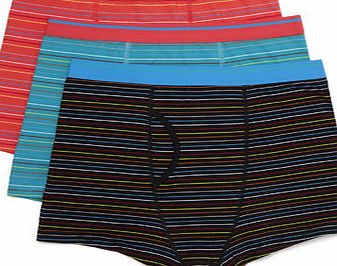 Bhs Assorted Bright Colour 3 Pack Finestripe Trunks,