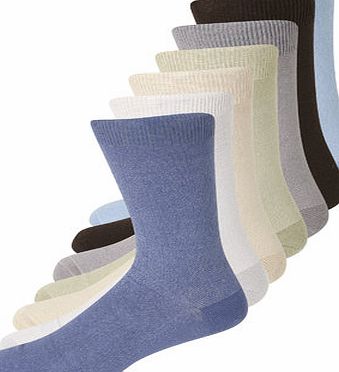 Bhs Assorted Colour 7 Pack Fresher Feet Socks,