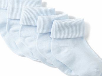 Baby Boy 5 Pack Blue Roll Tops, blue 1402471483