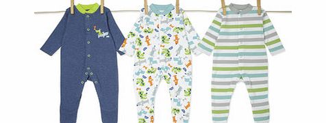 Baby Boys 3 Pack Long Sleeved Printed