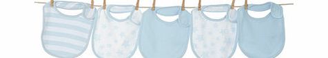 Bhs Baby Boys 5 Pack Little Essentials Bibs, pale