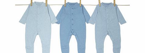 Baby Boys Essential Three Pack Long Sleeved Blue