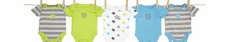Bhs Baby Boys Five Pack Short Sleeved Printed