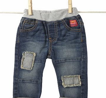 Baby Boys Indigo Patch Jeans with Jersey