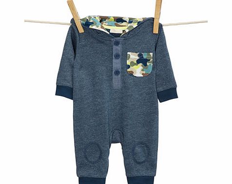 Bhs Baby Boys Jersey Camouflaged Romper, navy