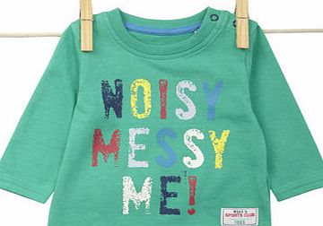 Baby Boys Long Sleeved Green Slogan Top, green