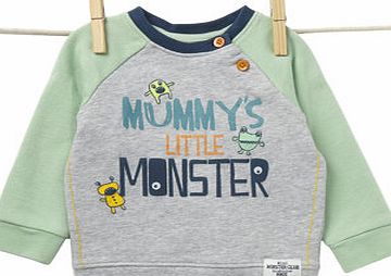 Bhs Baby Boys Long Sleeved Monster Sweatshirt, grey