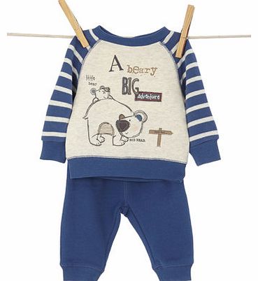 Baby Boys Sweat Top and Jogger Set, blue