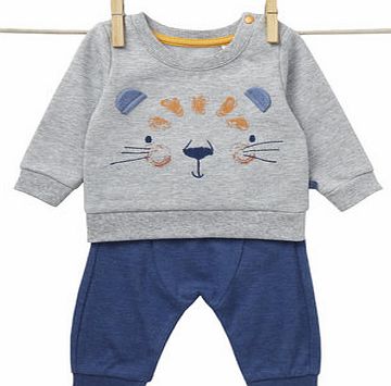 Bhs Baby Boys Tiger Sweat Top and Joggers Set, grey