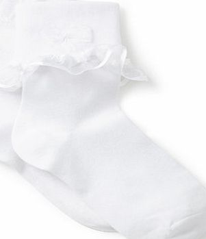 Bhs Baby Girls 2 Pack White Occasion Ankle Socks,