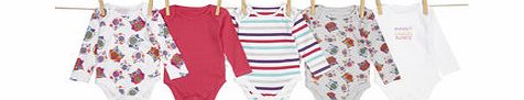 Bhs Baby Girls 5 Pack Long Sleeved Printed