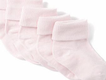 Bhs Baby Girls 5 Pack Roll Tops, pink 1402220528