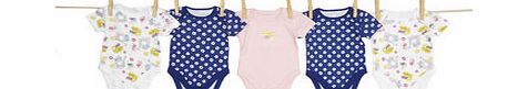 Bhs Baby Girls 5 Pack Short Sleeved Printed