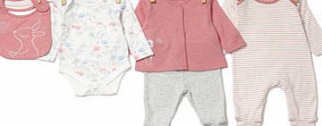 Bhs Baby Girls 5 Piece Floral Starter Set, pink