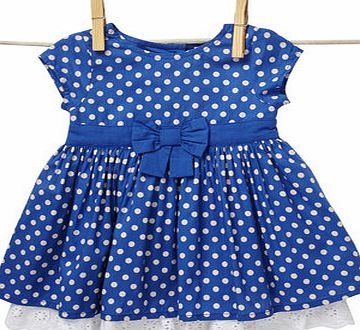 Bhs Baby Girls Blue Polka Dot Dress, blue 1583641483