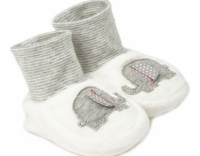 Bhs Baby Girls Elephant Motif Booties, ivory