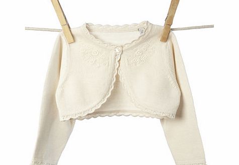 Baby Girls Embroidered Cardigan, ivory 1576480904