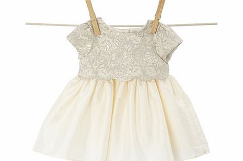 Bhs Baby Girls Ivory Jacquard Occasion Dress, ivory