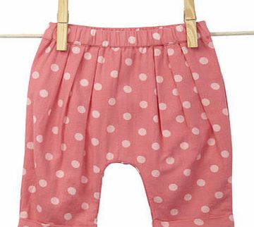 Bhs Baby Girls Pink Dotty Woven Harem Trousers, pink