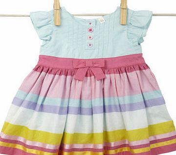 Bhs Baby Girls Short Sleeved Striped Dress, multi