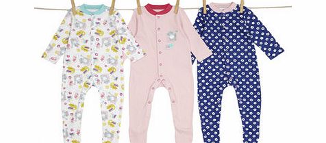 Bhs Baby Girls Three Pack Long Sleeved Printed