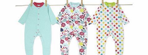 Bhs Baby GirlsThree Pack Long Sleeved Printed
