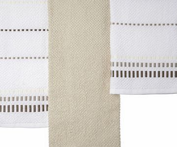Bhs Beige Essentials Linear Weft set of 3 terry tea