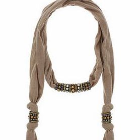 Bhs Beige Facet Bead Ring Necklace, beige 12175170431