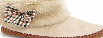 Bhs Beige Fur Cuff Bootie Slippers, beige 6007190431