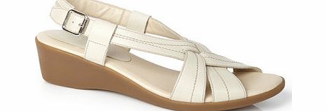 Bhs Beige TLC Cross Stitch Detail Wedge Sandal,