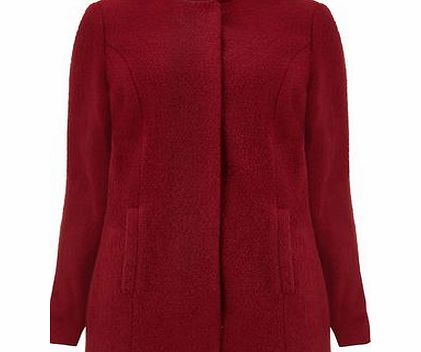 Bhs Berry Collarless Coat, red 12612503874